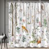 Cute Wildlife And Nature Shower Curtain With Rustic Cabin Design - Forest Animal Cabin Rustic Deer