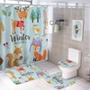 Cute Winter Animals Bear Deer Rabbit Shower Curtain for Bathroom - Winter Snowy Shower Curtains Decor