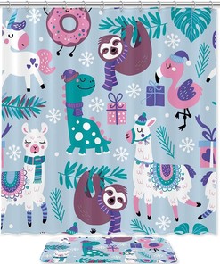 Cute Winter Animals Shower Curtain, Make Your Bathroom Winter-Ready