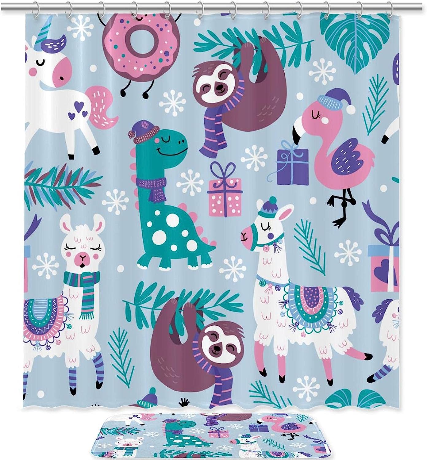 Cute Winter Animals Shower Curtain, Make Your Bathroom Winter-Ready