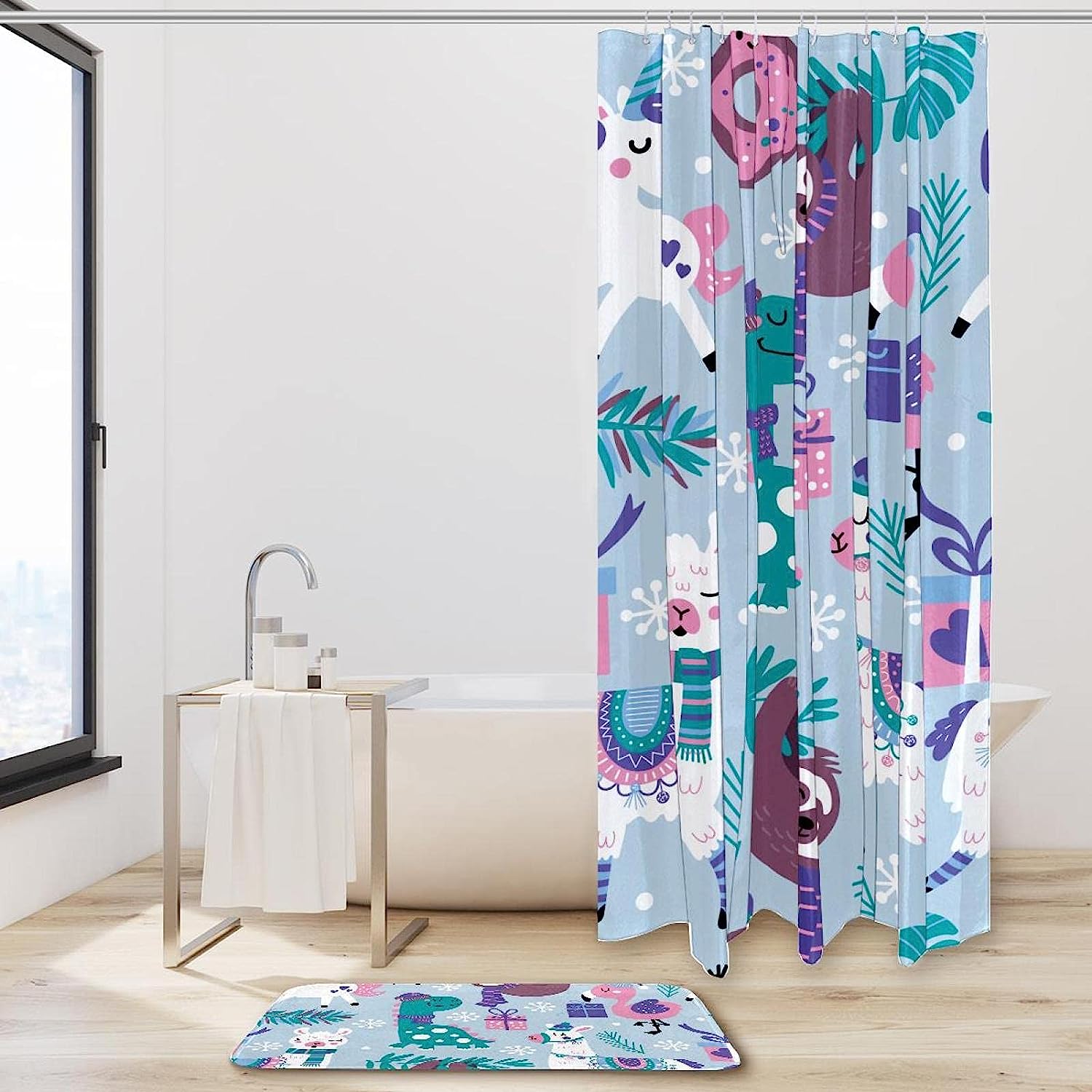 Cute Winter Animals Shower Curtain, Make Your Bathroom Winter-Ready