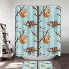 Cute Winter Sloths Print Shower Curtain For Bathroom Decor