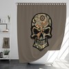 Cute Witches And Skulls Shower Curtain With Gothic Bathroom Decor 