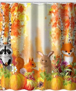 Cute Woodland Critters Shower Curtain Perfect for Your Fall Bathroom Dcor