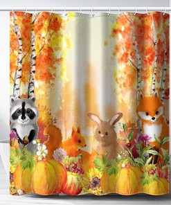 Cute Woodland Critters Shower Curtain Perfect for Your Fall Bathroom Dcor