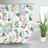 Cute Woodland Kids Shower Curtain - Elephant and Animals Jungle Bathroom Decor for Toddler Baby