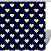 Cute Yellow Hearts And Flowers Shower Curtain - Waterproof And Durable
