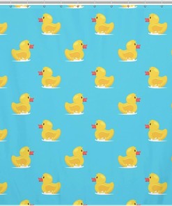 Cute Yellow Rubber Duck Bath Curtain for Fashionable Bathroom Decor 