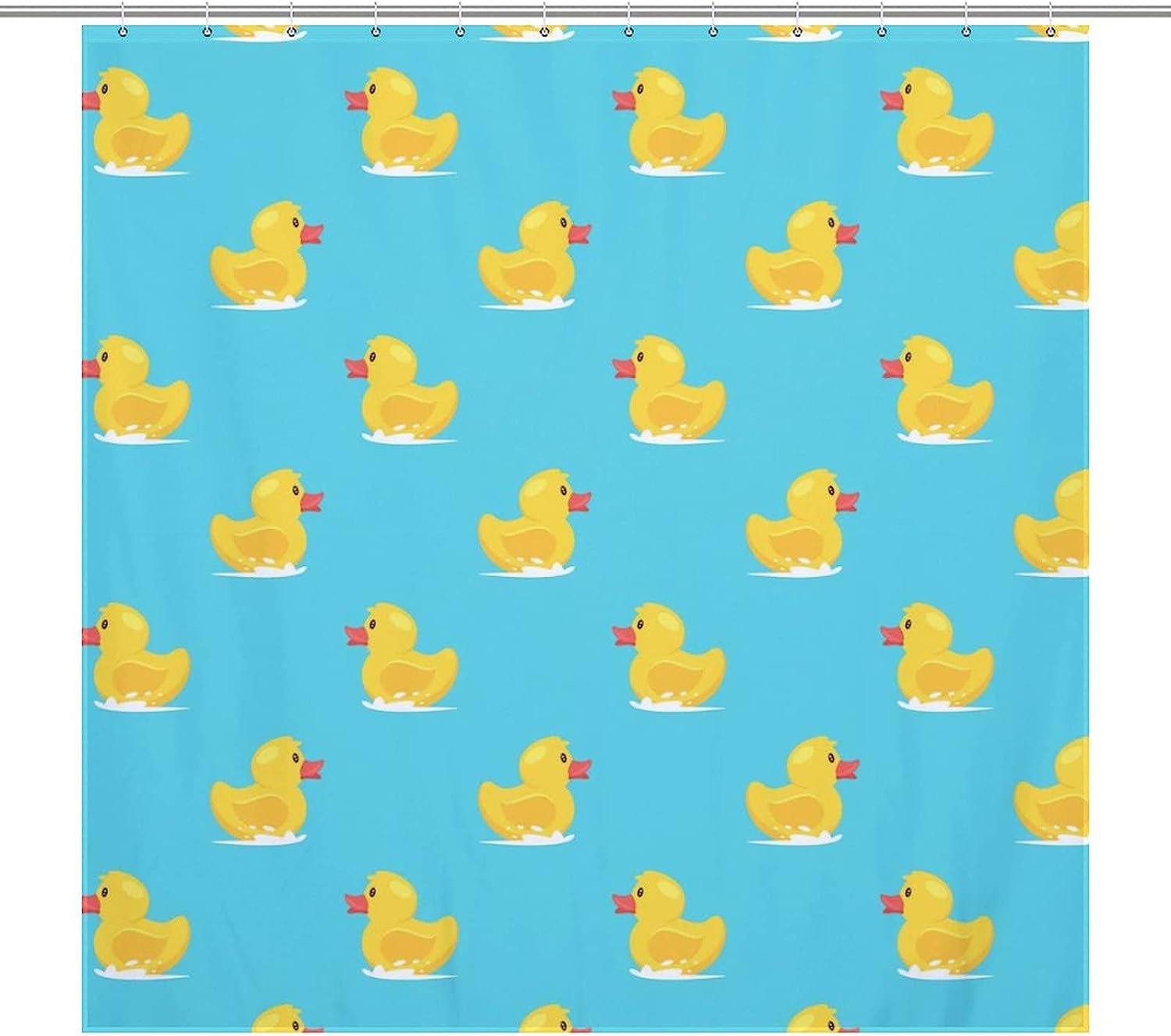 Cute Yellow Rubber Duck Bath Curtain for Fashionable Bathroom Decor