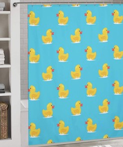 Cute Yellow Rubber Duck Bath Curtain for Fashionable Bathroom Decor