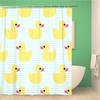 Cute Yellow Rubber Duck on Striped Toy Baby Shower Curtain