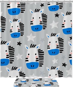 Cute Zebra Pattern Vibrant Shower Curtain for Your Bathroom
