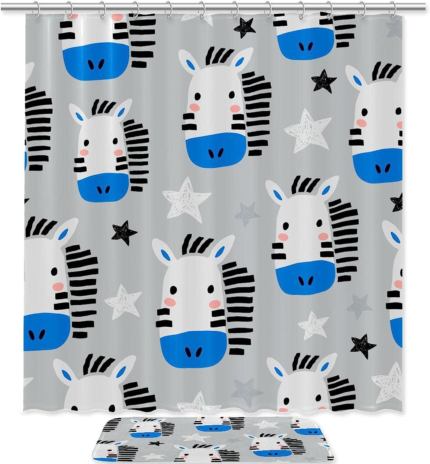 Cute Zebra Pattern Vibrant Shower Curtain for Your Bathroom