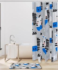 Cute Zebra Pattern Vibrant Shower Curtain for Your Bathroom