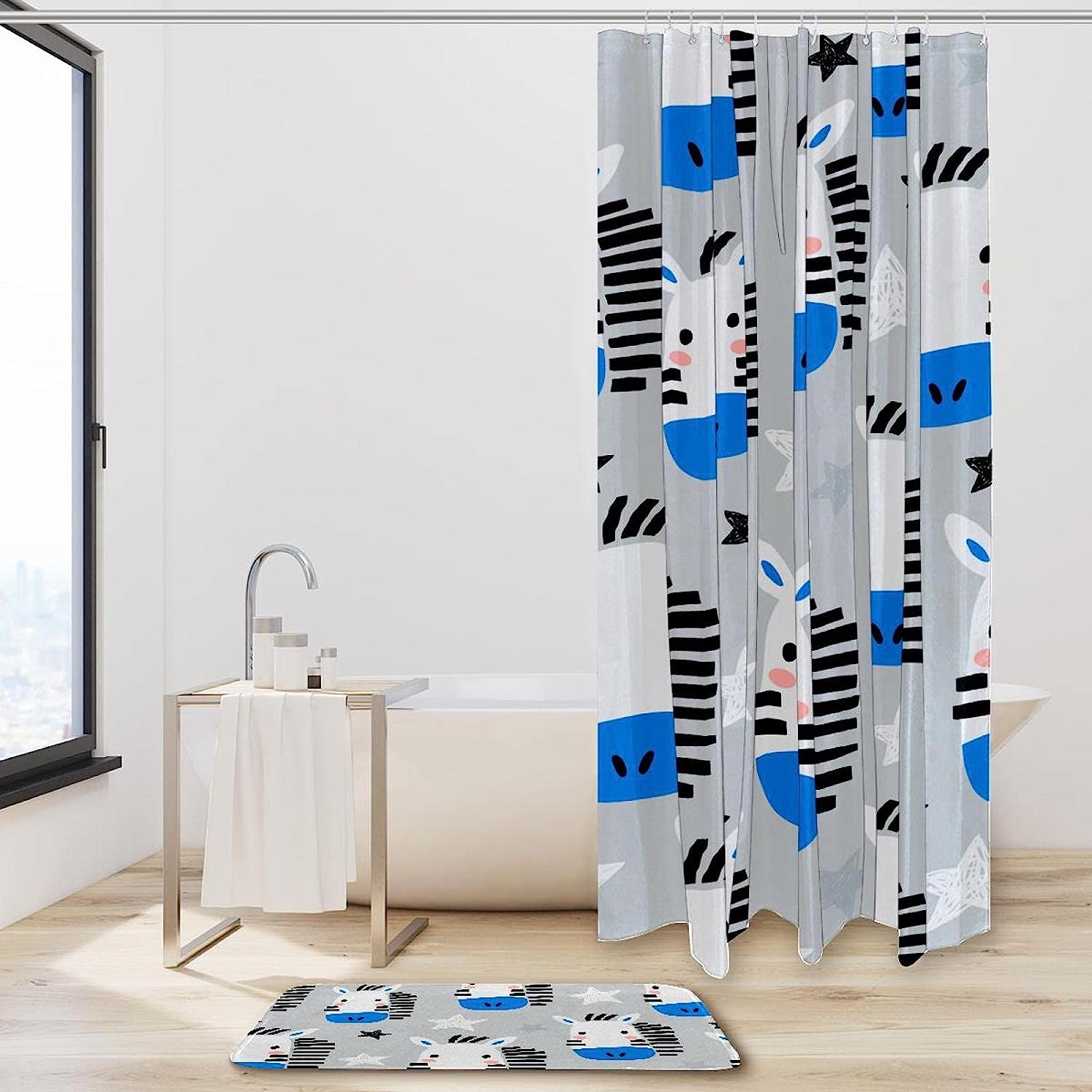 Cute Zebra Pattern Vibrant Shower Curtain for Your Bathroom