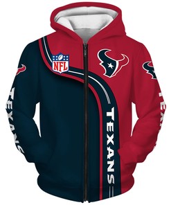 Cute Zip Hoodie Pullover Houston Texans Hoodie 3D With All Over Print Gift For Fans