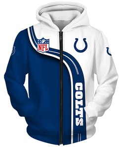 Cute Zip Hoodie Pullover Indianapolis Colts Hoodie 3D With All Over Print Gift For Fans