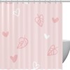 Cute and Chic Pink Heart Leaves Shower Curtain for a Romantic Bathroom