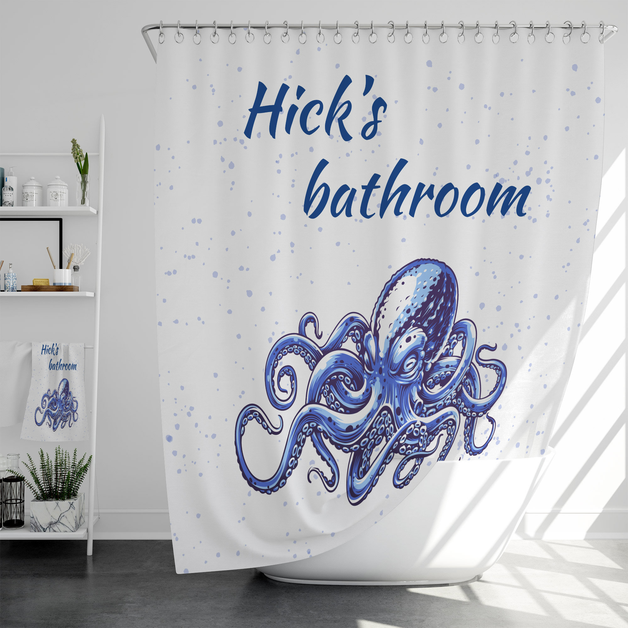 Cute and Custom Octopus Bathroom Curtain for a Unique Look