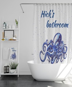 Cute and Custom Octopus Bathroom Curtain for a Unique Look