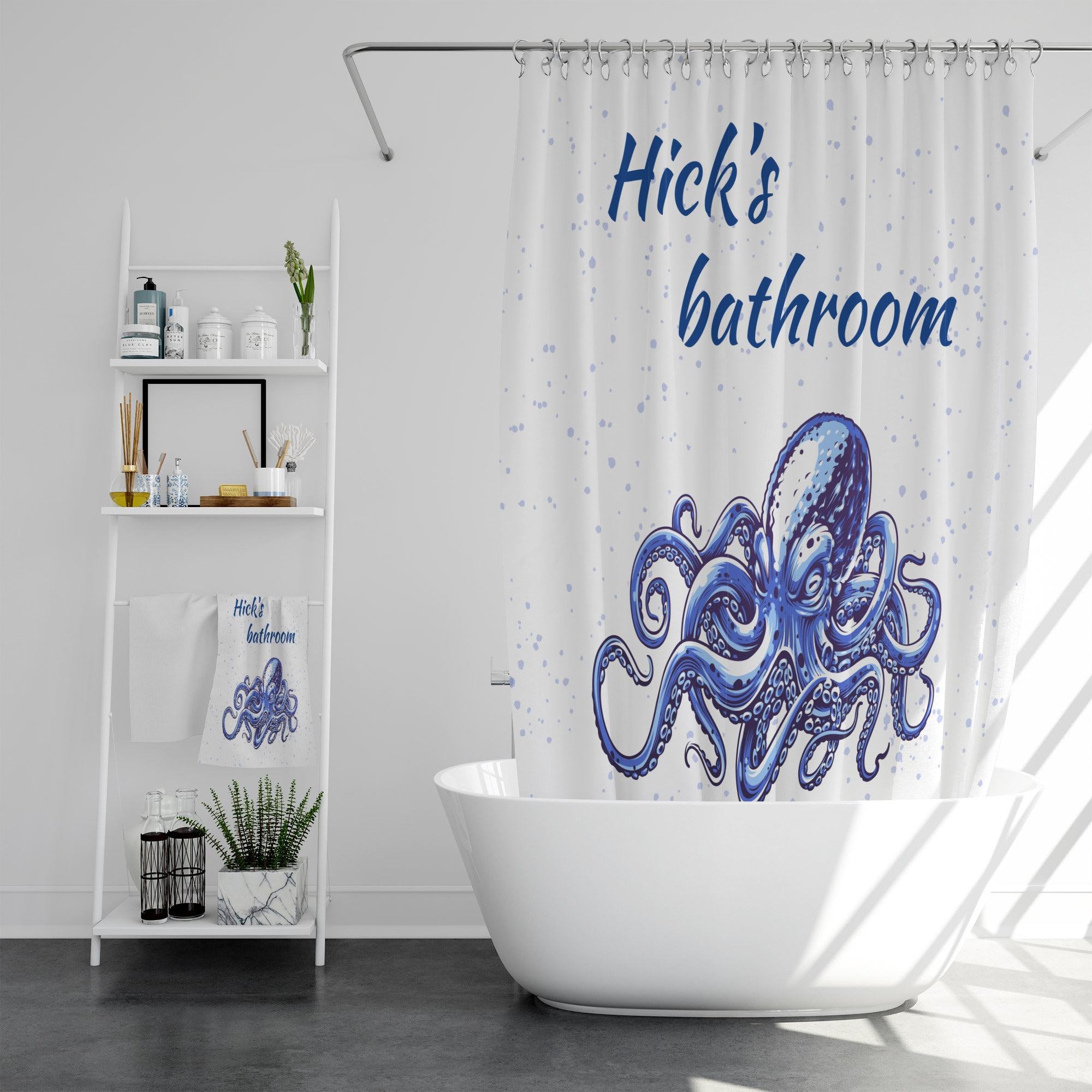 Cute and Custom Octopus Bathroom Curtain for a Unique Look