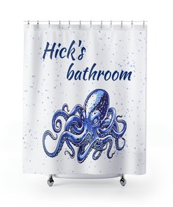 Cute and Custom Octopus Bathroom Curtain for a Unique Look