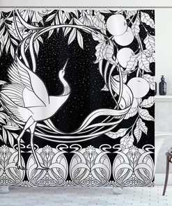 Cute and Fun Fruits Shower Curtain with Peach, Cherry and Orange Print for Colorful Bathroom Decor 