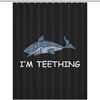 Cute and Soft Bath Curtain for Teething Shark Themed Bathroom