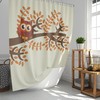 Cute bird leaves branch wildlife Owl on the tree Shower Curtain for Kids Bathroom Decor