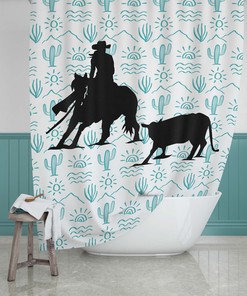 Cutting Horse Ncha - The Ultimate Shower Curtain For Equestrian Lovers