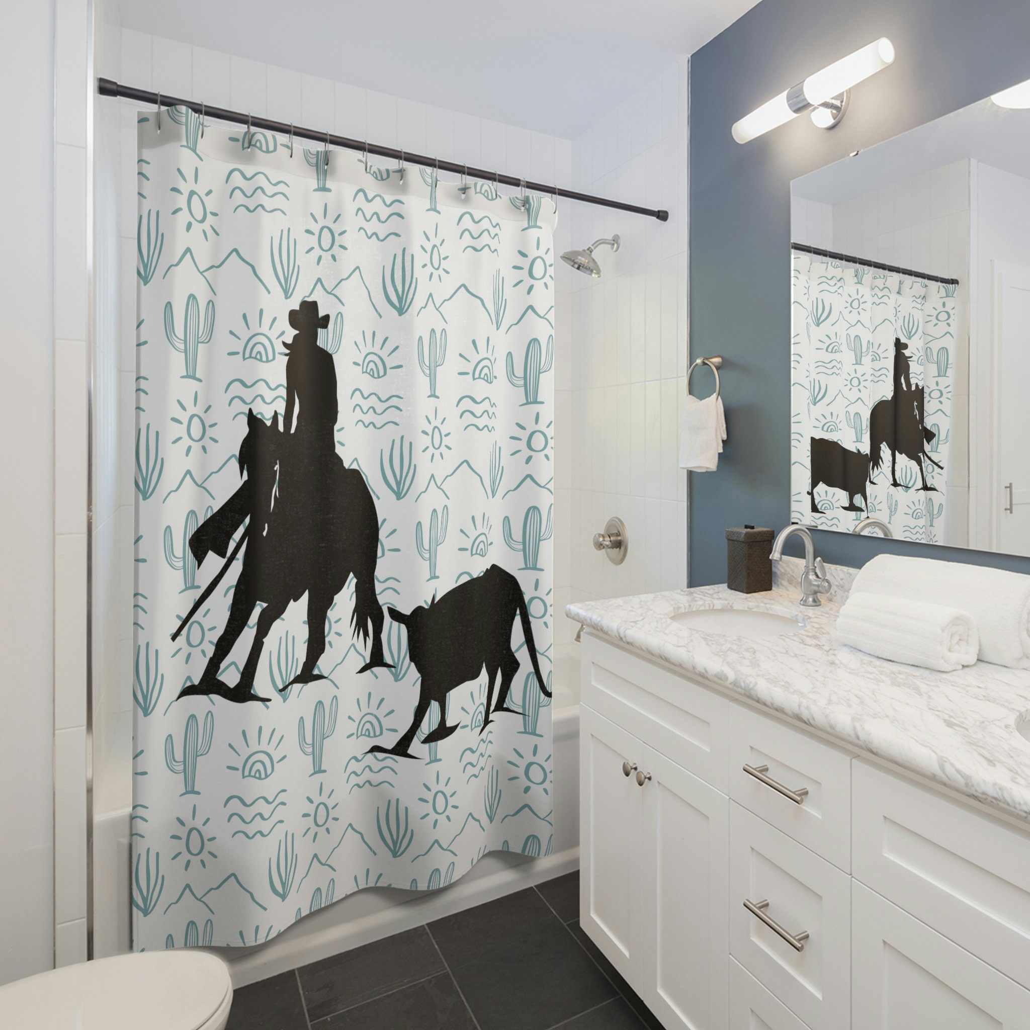 Cutting Horse Ncha - The Ultimate Shower Curtain For Equestrian Lovers - Image 2