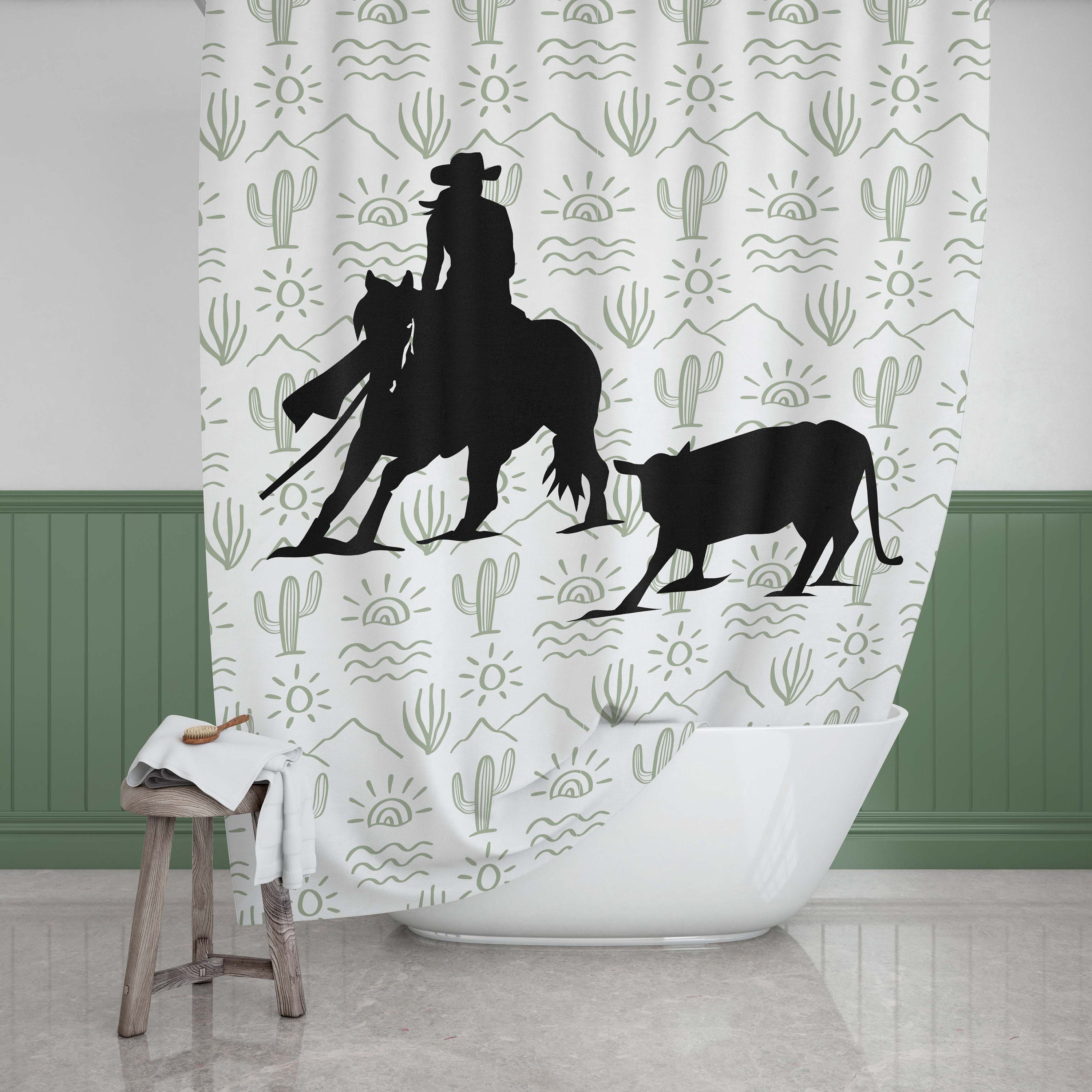 Cutting Horse Ncha - The Ultimate Shower Curtain For Equestrian Lovers - Image 4