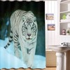 Cyan Tiger Waterproof Shower Curtain for Relaxing Bathroom Decor