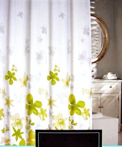 Cynthia Rowley Floating Floral White And Lime Grey Shower Curtain - Stylish And Waterproof