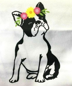 Cynthia Rowley French Bulldog Shower Curtain - Waterproof And Durable