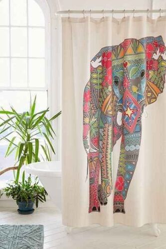 DENY Sharon Turner Painted Elephant Fabric Shower Curtain for Animal Lovers