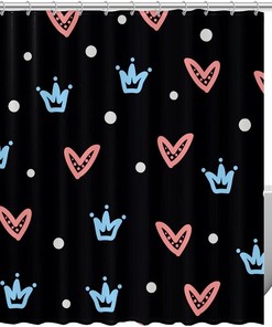 Dachshund And Eiffel Tower Waterproof Shower Curtain - Chic And Stylish Bathroom Accessory