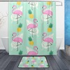 Daily Pineapple Palm Leave Print Shower Curtain, Waterproof Bathroom Decor