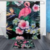 Daily Tropical Flower Palm Leaves Unique Shower Curtain, Waterproof Bathroom Decor