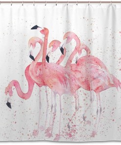 Daily Watercolor Animals Kids Bathroom Shower Curtain, Waterproof Fabric