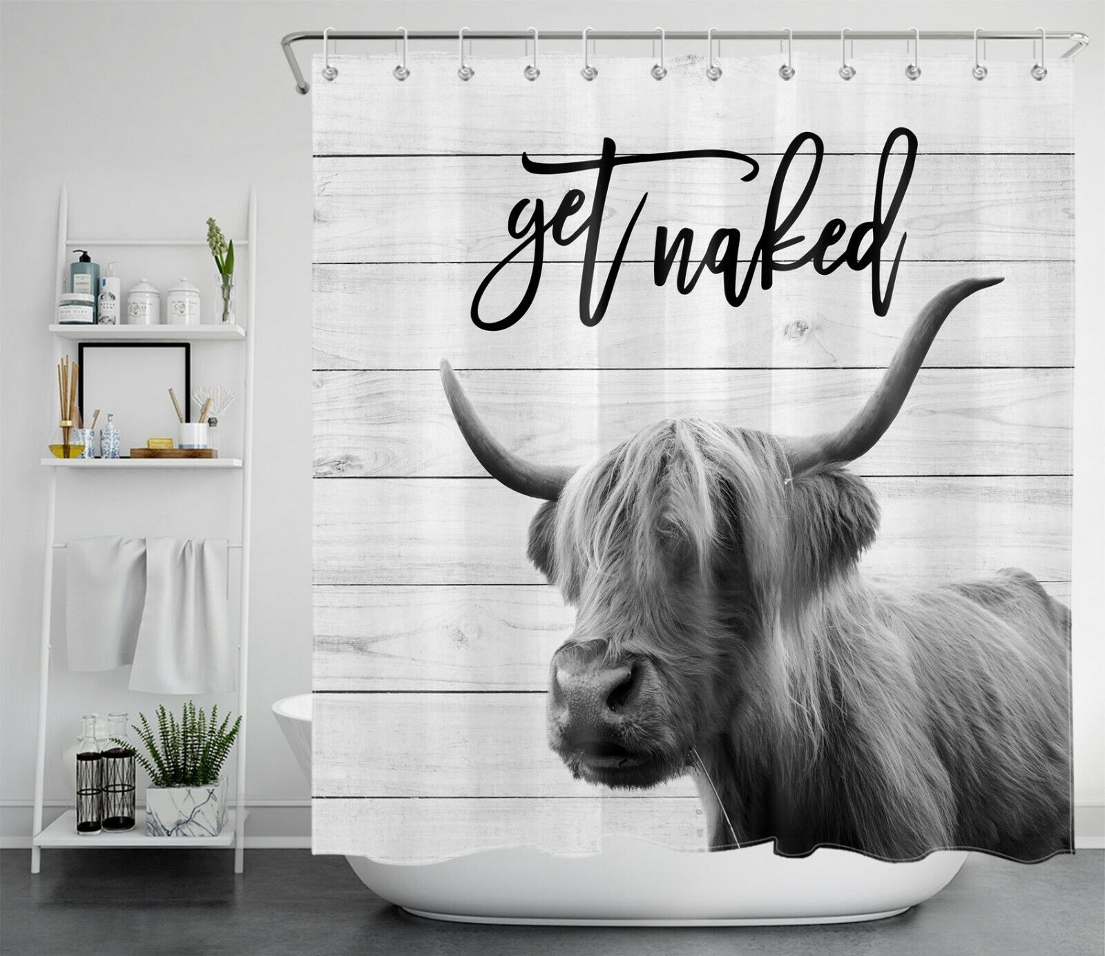 Dairy Cow Shower Curtain For Farmhouse Bathroom Decor - Image 2