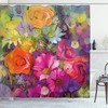 Daisies Peony Gerbera Print Floral Shower Curtain, Perfect For A Garden-Inspired Bathroom 