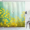 Daisies and Dragonflies Shower Curtain for a Playful and Rustic Bathroom Decor