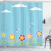 Daisy Bloom Cartoon Print Dragonfly Shower Curtain For A Happy Bath Time