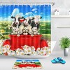 Daisy Flowers And Farm Cows Waterproof Fabric Shower Curtain With Vintage Print