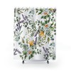 Daisy and Eucalyptus Print Shower Curtain for a Spring Floral Bathroom Theme