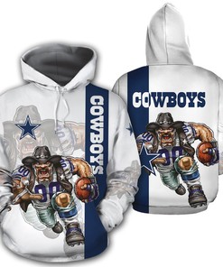 Dallas Cowboys 3 Lines 3D Zip Hoodie Gift - Halloween Gifts For Men With 3D Hoodies With Zippers