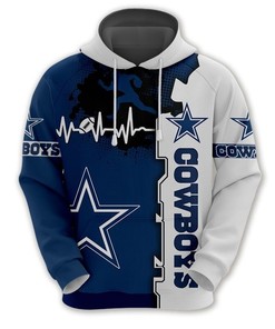 Dallas Cowboys 3D Hoodie Pullover - Nfl Zip Hoodie For Fans With Custom All Over Print Hoodie
