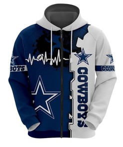 Dallas Cowboys 3D Hoodie Pullover - Nfl Zip Hoodie For Fans With Custom All Over Print Hoodie 