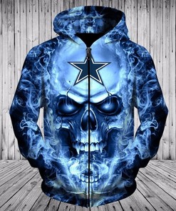 Dallas Cowboys America'S Team 3D Zip Hoodie - Hooded Gifts For Men With 3D Hoodies With Zippers